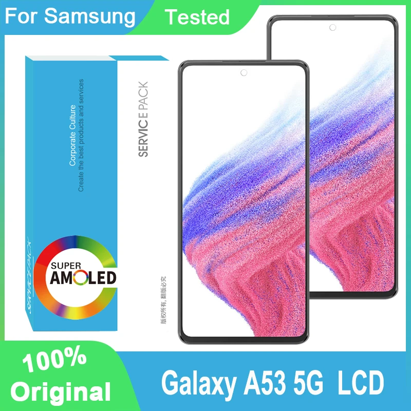 100% оригинальный 6 5 ''для Samsung Galaxy A53 5G LCD A536U A536B A5360 панель дисплея стеклянный