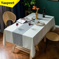 nordic rectangular tablecloth simple cotton linen disposable tablecloth oil proof and anti scalding thickened table cloth home