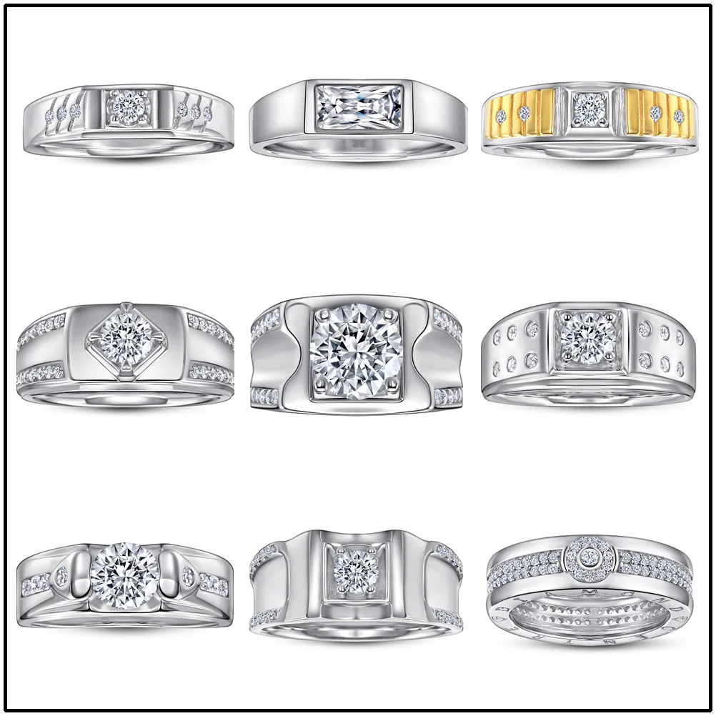 

TKJ оптовая продажа S925 Стерлинговое Серебро с платиновым покрытием очаровательное мужское кольцо инкрустированное 5А цирконием изысканные ювелирные изделия подарки с бесплатной доставкой