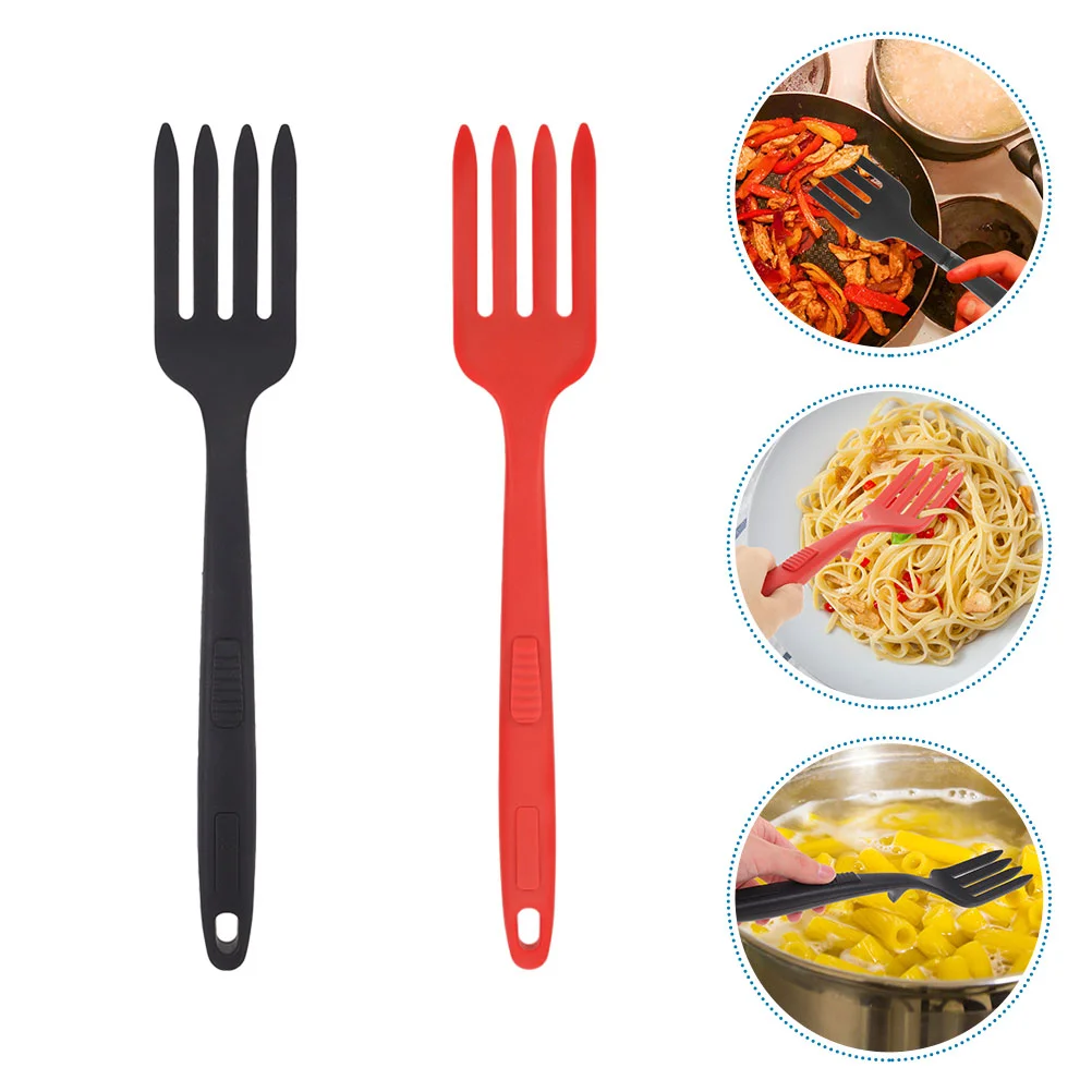 

2 Pcs Food Fork Silicone Cooking Fork Cooking Fork Salad Fork Household Dinner Fork