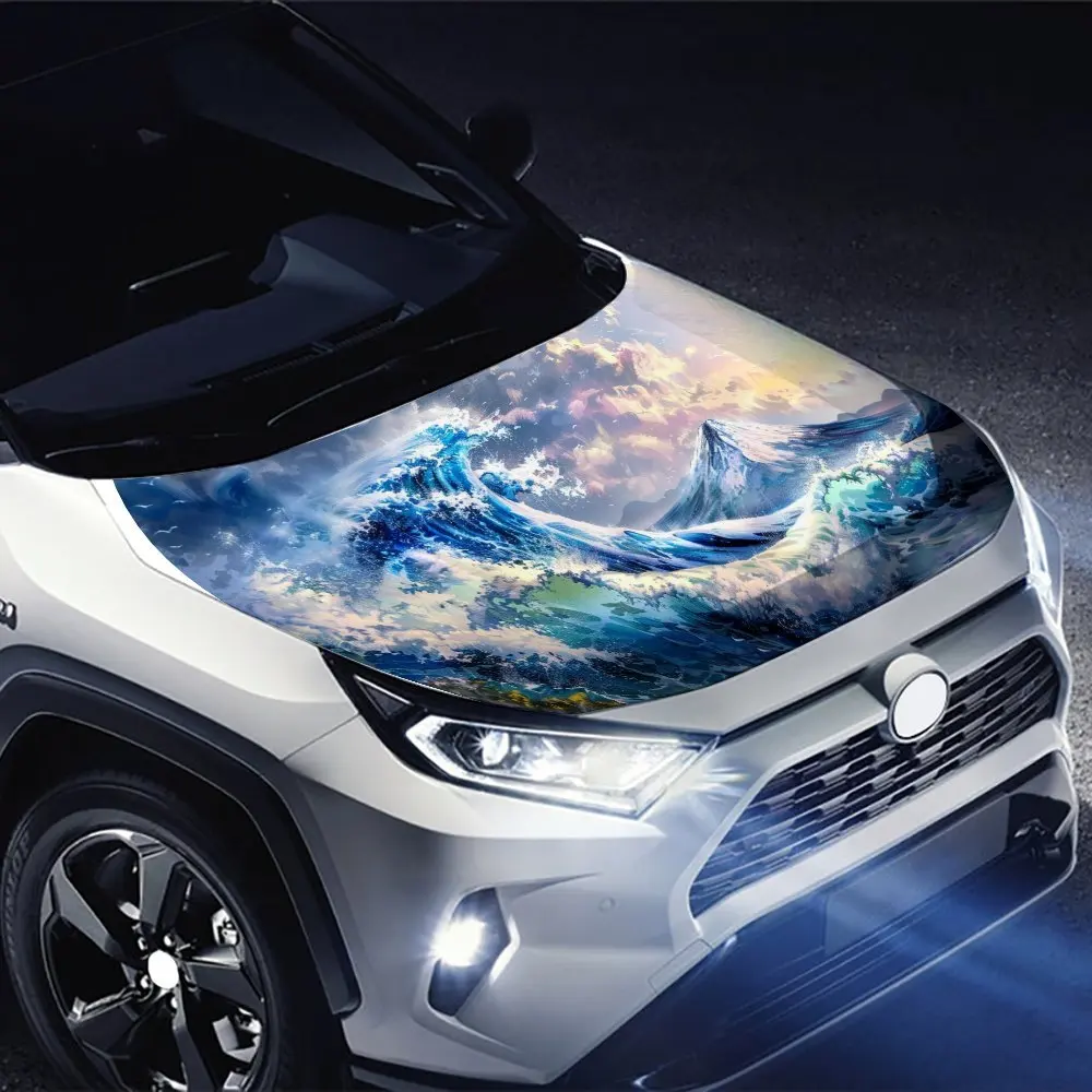 Японская Канагава океанские волны обертка на капот автомобиля цветная виниловая
