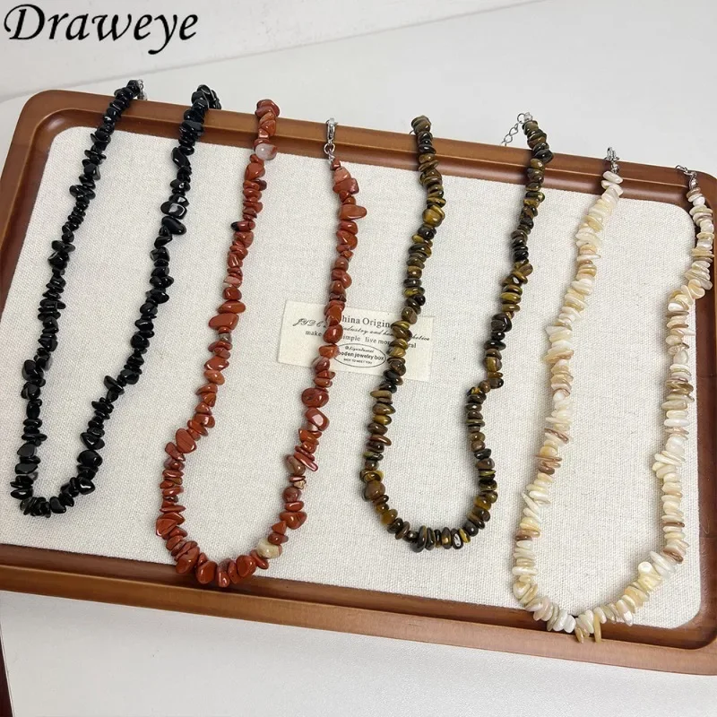 Draweye нерегулярные ожерелья из натуральных камней для женщин в этническом стиле