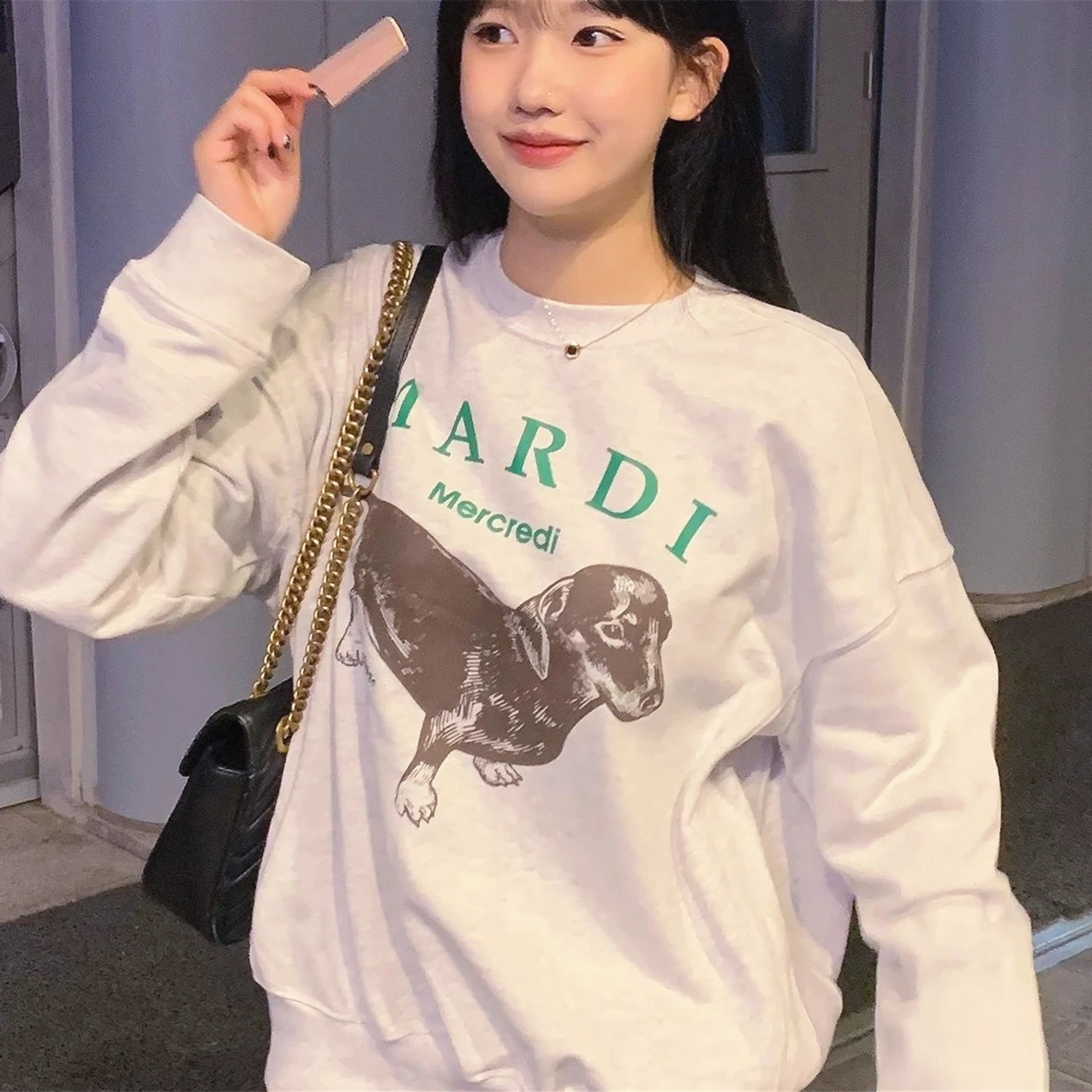 

Свитшот мужской/женский с принтом темной собаки, уличная толстовка с круглым вырезом в американском стиле, топы свободного кроя, повседневная одежда в стиле хип-хоп, корейский стиль