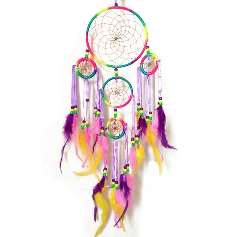 

Handmade Dream Catcher Traditional Dreamcatcher Wall Hanging Decoration Colorful Feather