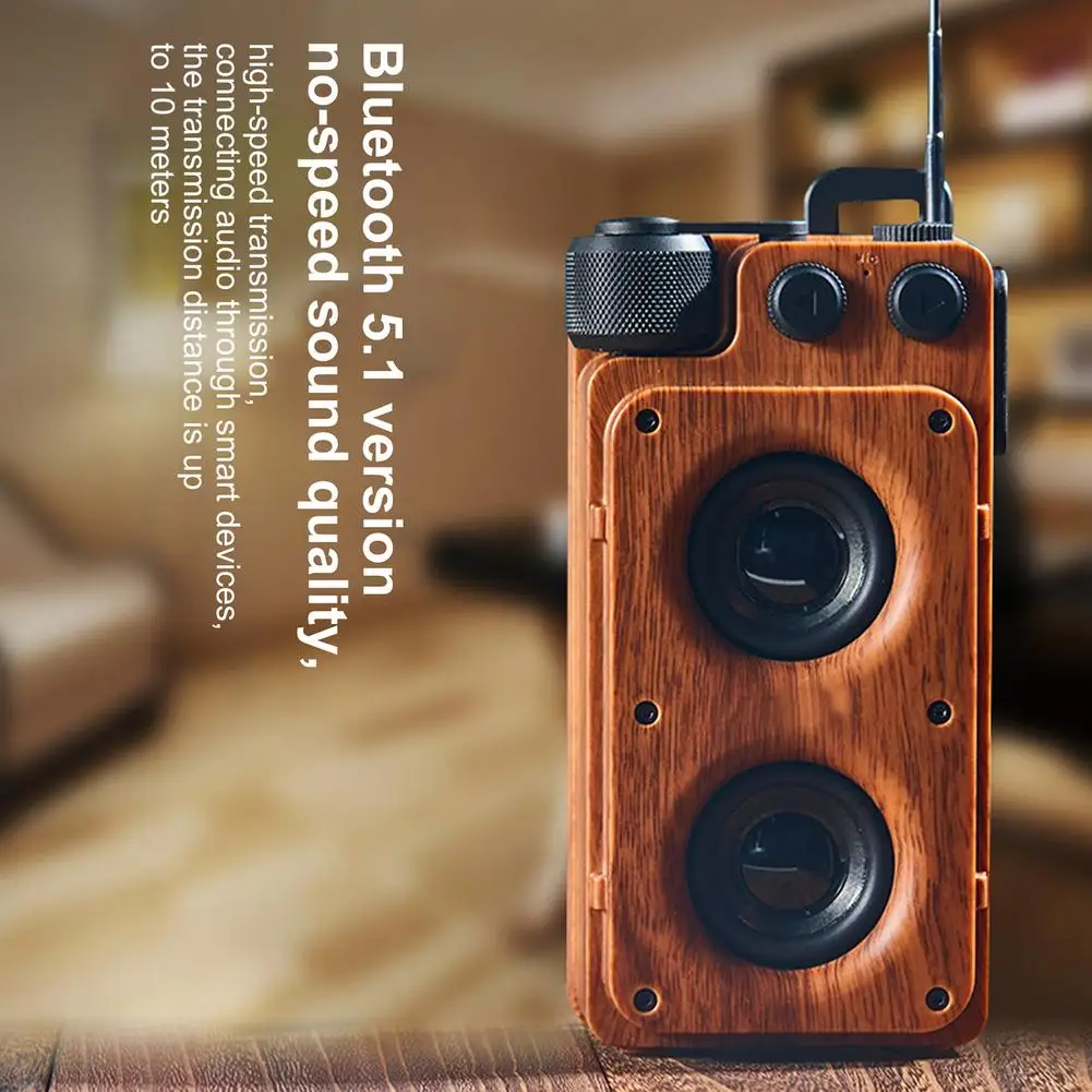 AS22 Retro High Power Bluetooth Speaker Portable Wireless Hands-free Call U Disk Nostalgic Small Audio Outdoor Fm Radio Speaker