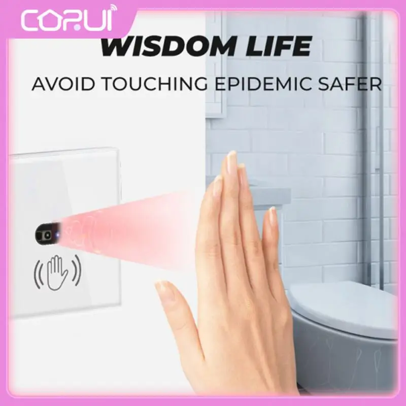 

Infrared Sensor Switch Tempered Glass Panel Eu Wall Light Switch 86 Type No Touch Needed Intelligent Switch Smart Home 10a