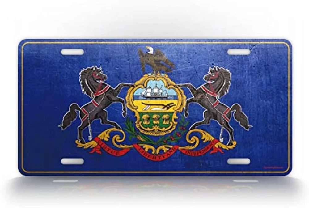 Выветриваемый металлический флаг Пенсильвания, номерной знак, антикварная автобирка PA State-настенное украшение, металлический настенный знак