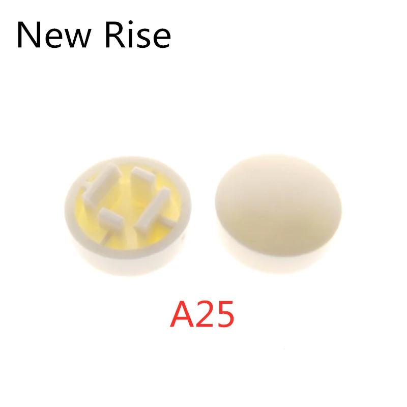 

100 шт. A25 мини белые круглые тактильные колпачки для кнопок для тактовых переключателей 12*12*7,3 мм