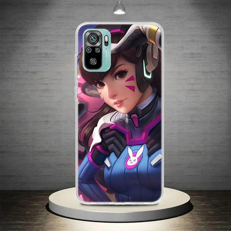 Чехол для телефона Game O-Overwatchs-DVA Xiaomi Redmi Note 13 12S 12 11 Pro Plus 11S 11T 11E 10 10S 9 9S 8 7 Global Soft Cover