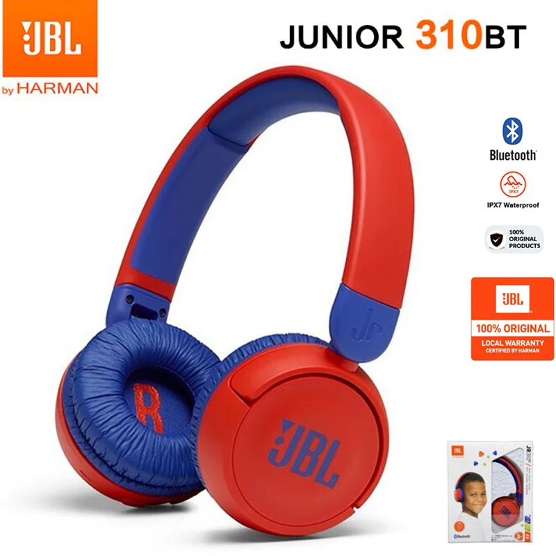 

2022 JBL JR310BT беспроводные Bluetooth-совместимые наушники, детская портативная складная гарнитура, безопасный звук, низкий уровень шума