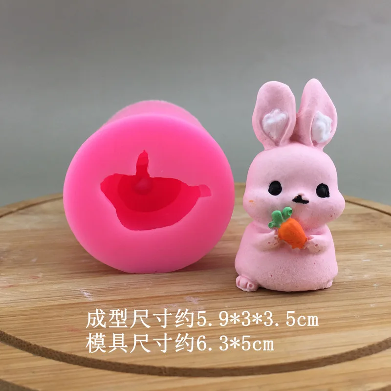 Силиконовая форма в виде кролика с бантом из редиса 3D капля шоколадного геля