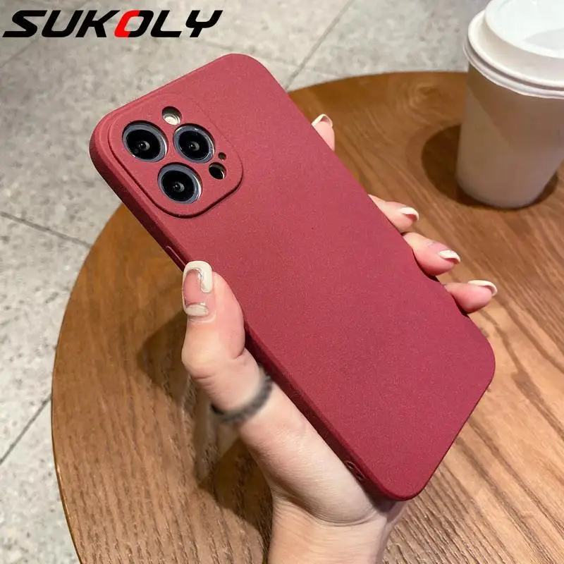 Матовый чехол для iPhone 14 Pro 13 12 11 Pro Max XS Max XR 7 8 Plus, матовый тонкий мягкий силиконовый чехол из песчаника, тонкий задний Чехол