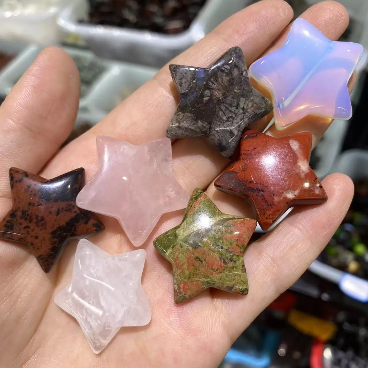 

Natural Mix Crystal Star Reiki Healing Gift Room Decoration 3cm