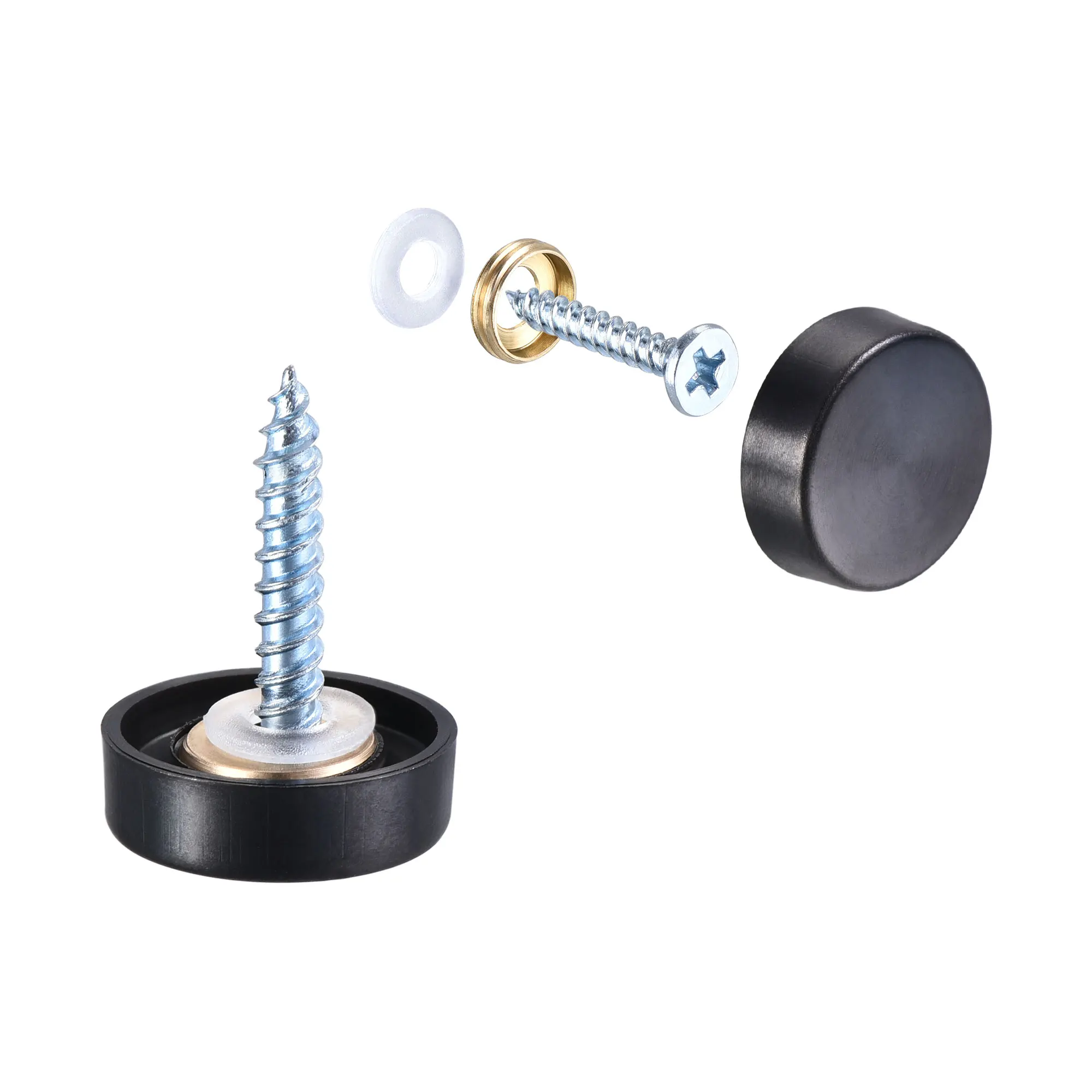

Uxcell Mirror Screws, 16mm/0.63", 20pcs Decorative Cap Fasteners Cover Nails, Wire Drawing, Black 304 Stainless Steel