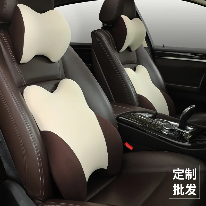 

Car neck pillow back cushion waist cushion slow rebound memory cotton inner core car waist back headrest car seat pillow cute