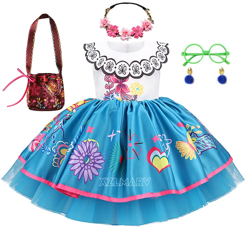 

2022 Encanto Costume Mirabel Little Princess Dress Suit Cosplay Carnival Birthday Party Kids Prom Gowns Girls Costume Vestido