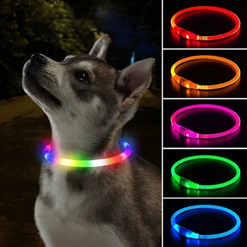 Led Dog Collar Luminous Usb Cat Dog Collar 3 Modes Led Light Glowing Loss Prevention LED Collar For Dogs Pet Dog Accessories 1