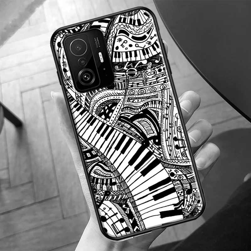 Чехол для музыкального пианино с клавишами для POCO F3 M3 M4 X3 GT X4 Pro назад крышка Xiaomi 11T 9T 10T Mi 11 Lite on.