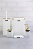 Pcs Gold White Bathroom Accessories SetToothbrush Holder Toilet Brush Liquid Soap Dispenser Trash Can Stylish Made Turkey