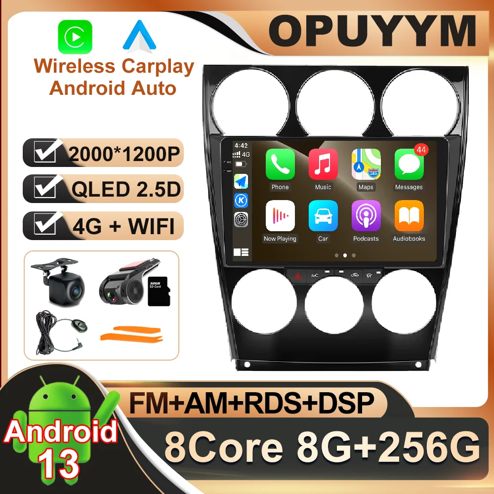

Автомагнитола на Android 13 для Mazda 6 Atenza 2004-2015, автомагнитола AHD RDS с навигацией, GPS, Авторадио, видео, Wi-Fi, QLED, BT, мультимедиа, DSP, 4G, LTE