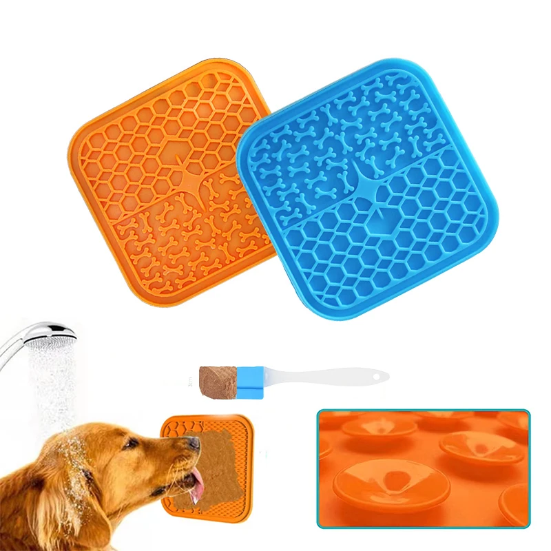 

Eating Pad Dog Feeder Slow Licking Lickmat Peanut Pad Lick Mat Butter Silicone Licking Dog Feeding Cats Lick Bath Pet