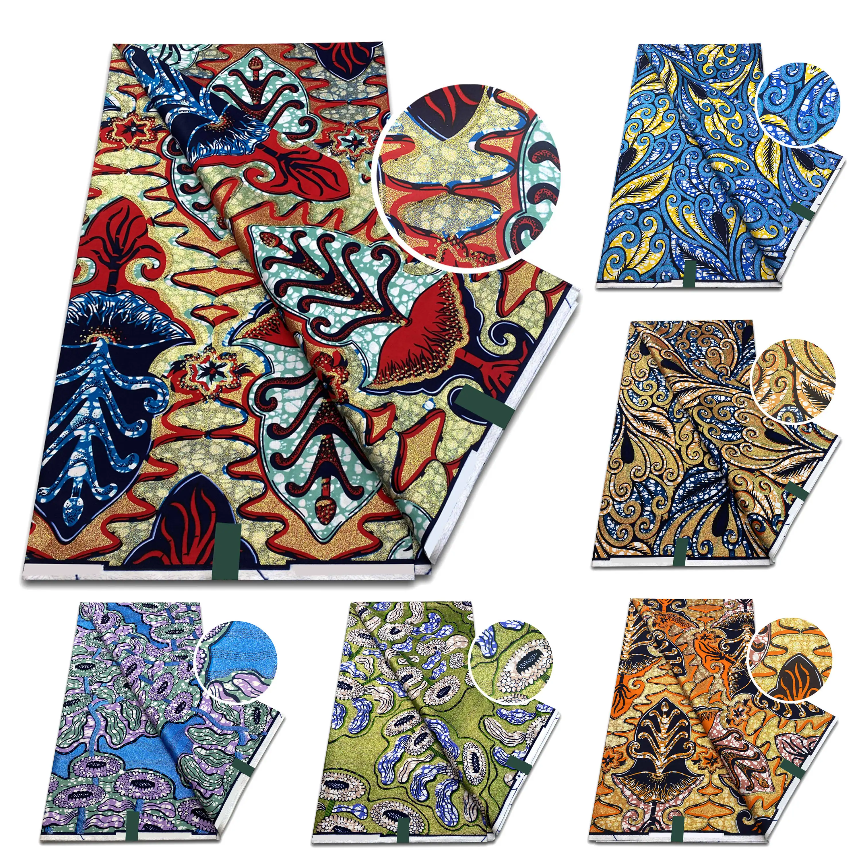 Африканская восковая ткань 6 ярдов для шитья женских праздничных платьев 100%