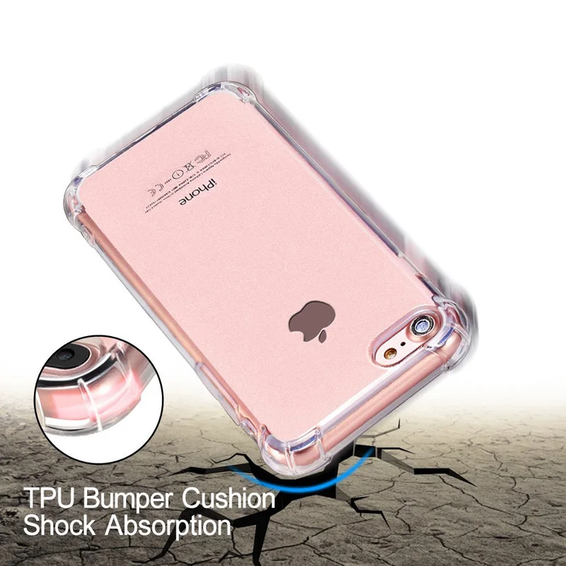 Luxury Shockproof Transparent Silicone Case For iPhone 6 XS MAX XR X SE2020 Case for iPhone 6 7 8 Plus 5 for iPhone6 soft case