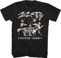 zz top since 1969 t shirt mens licensed rock n roll music band tee retro black