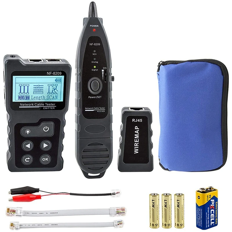 

Network Cable Tracker,Network Cable Tester For CAT5E/CAT6/CAT6A,Poe Tester With NCV,NF-8209 Network Cable Length Tester