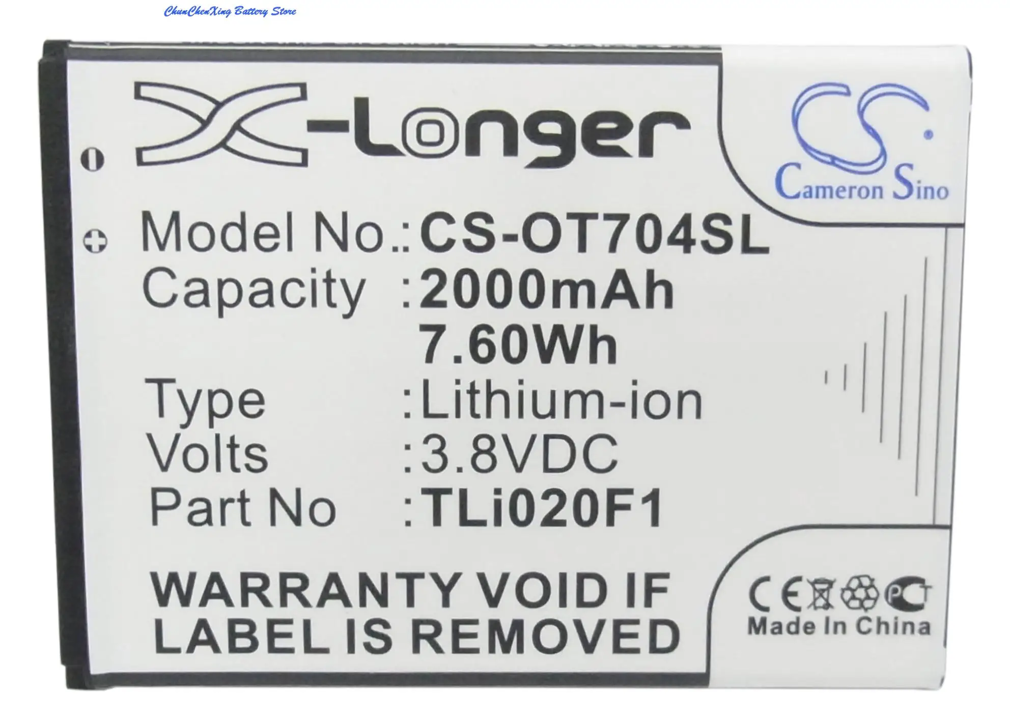 Аккумулятор Cameron Sino TLi019B1 TLi019B2 TLi020F1 TLi020G1 для TCL/Alcatel A450TL J720 J720T J726T J730U J736L J738M OT-7040