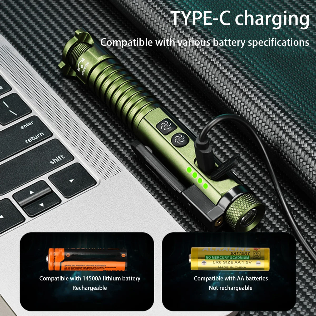 

Лазерный фонарик Green 400 люмен, перезаряжаемый