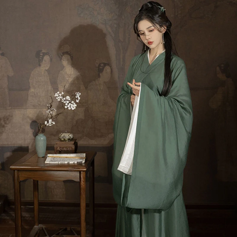 Женское платье Hanfu женский костюм в старинном стиле для косплея летний с зеленой