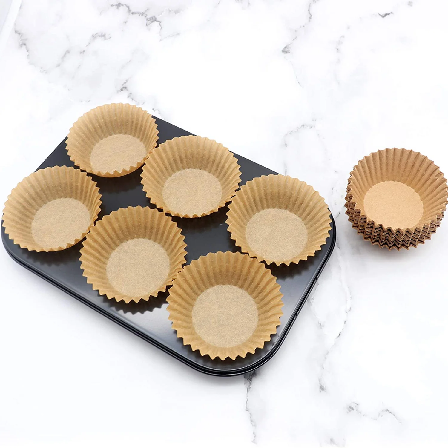 

200 Count Mini Cupcake Liners Natural Muffin Liners Greaseproof No Smell Small Cupcake Wrappers Baking Cups DIY Cake Tools