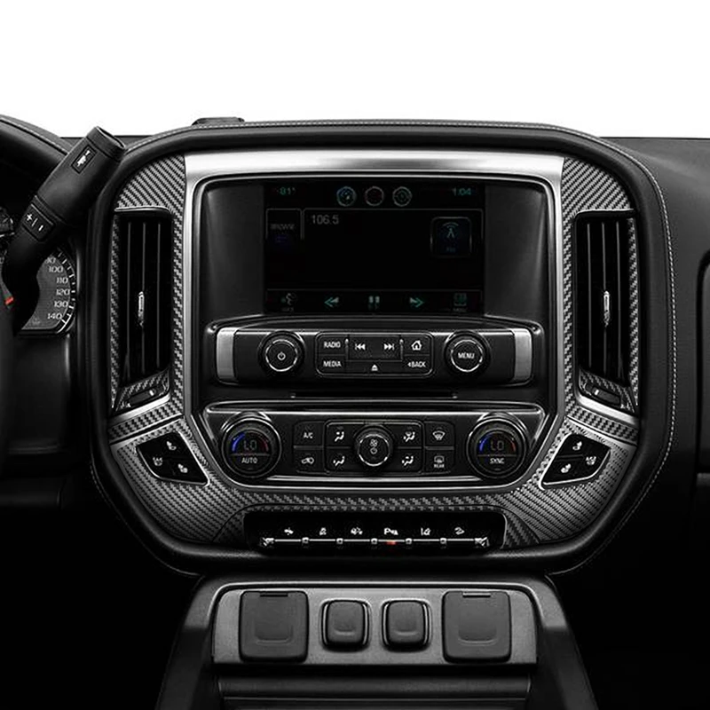 Углеродное волокно для Chevy Silverado GMC Sirrra 1500 2014-2018 центральная консоль Крышка