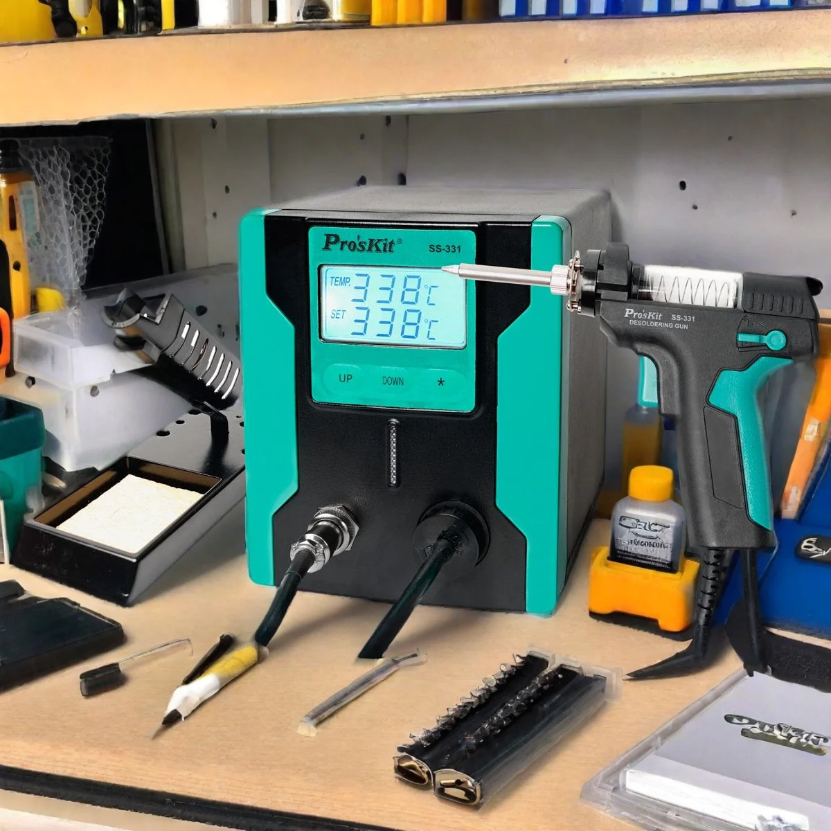 Pro'sKit SS-331H ЖК-электрический пистолет для распайки антистатический сильный