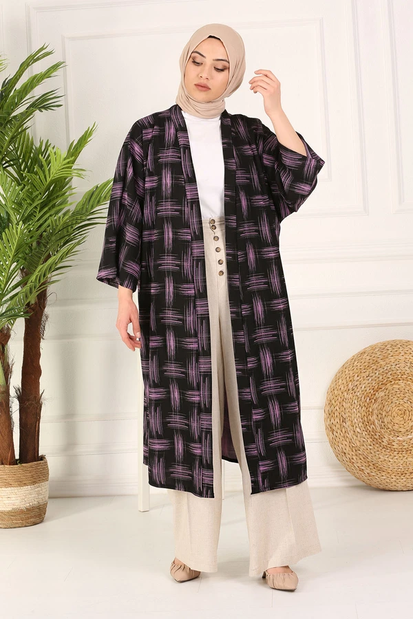 TUGBA outfit for Muslim Women Print Kimono Cardigan İslamic Muslim Turkiye