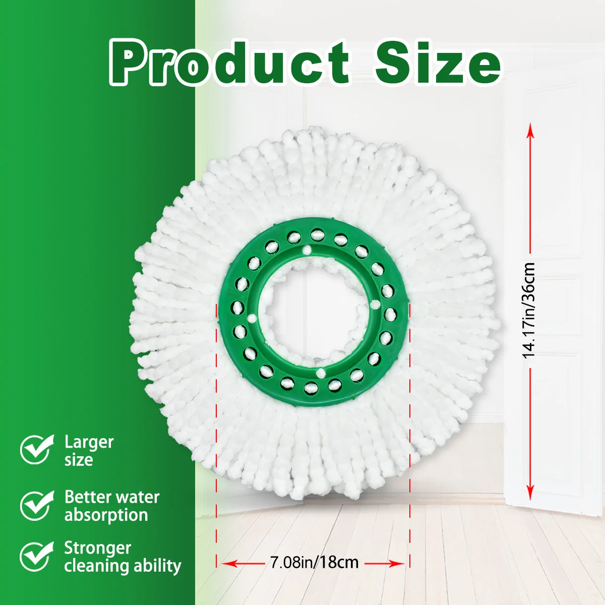 Сменная головка для швабры Libman Tornado большая круглая насадка из микрофибры