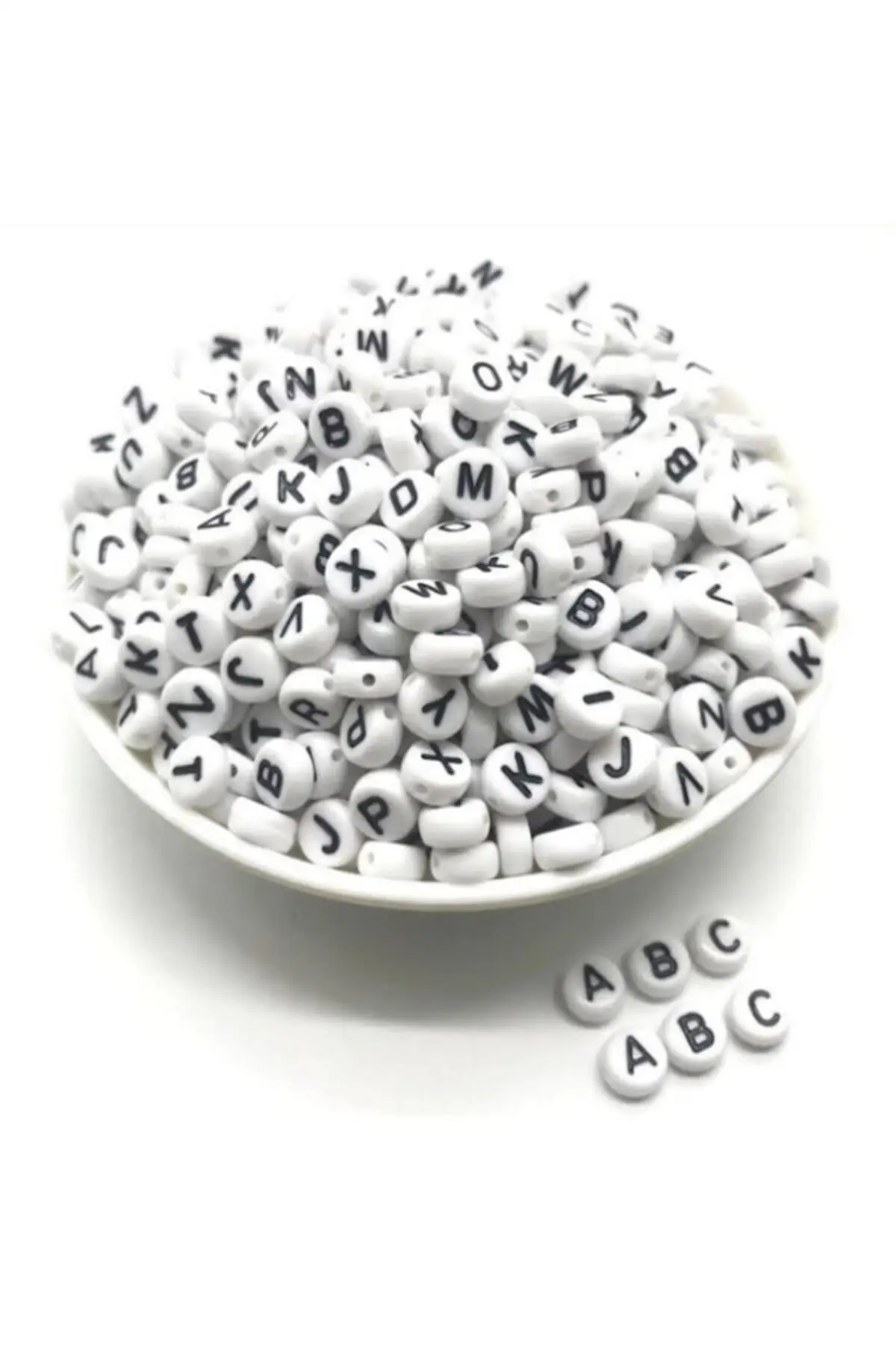 

50 Gram Letter Beads White Over Black Written Letter Gr ~ 375 Hobby Supplies & Entertainment Life
