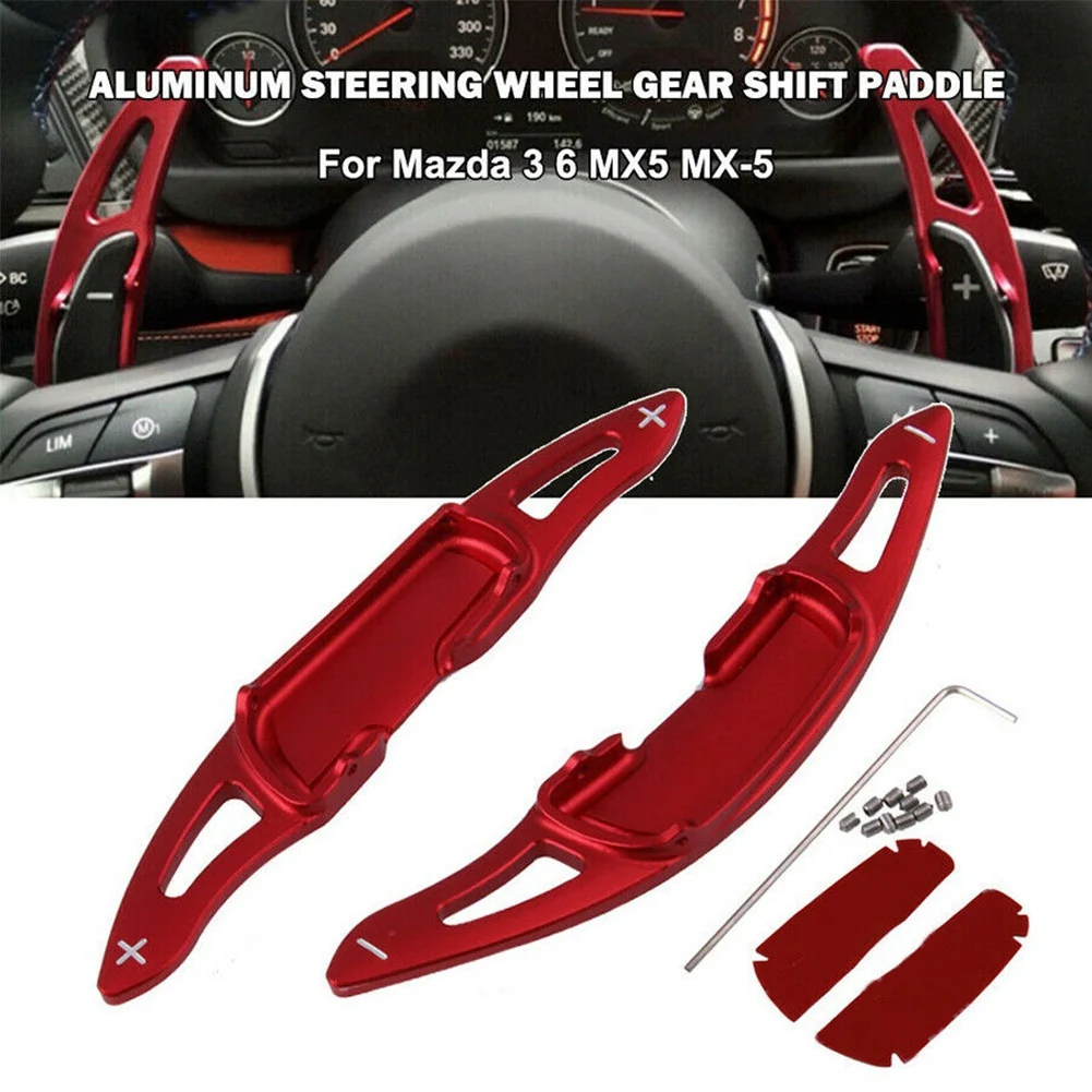 

Красное весло переключения передач на руль, удлинитель переключения передач для Mazda 3, 6 искусственных задних планшетов, Atenza 2014-2019