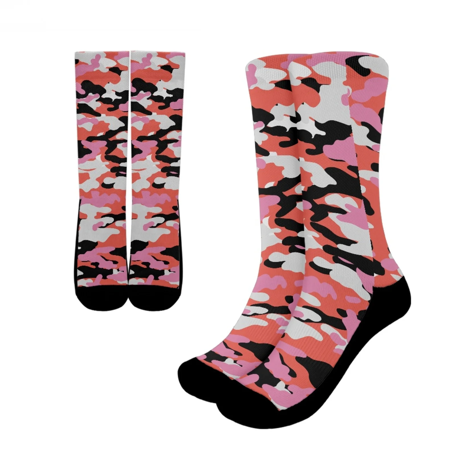 

High Quality Keep Warm Polyester Fabric Unisex Comfortable Durable Camouflage Long-Tube Sports Socks Fit Casual Everyday Wear