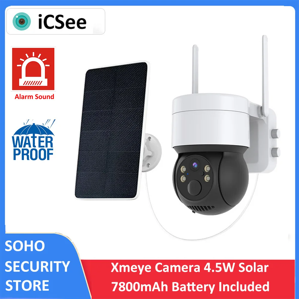 

iCSee Battery Solar Panel Wifi 1080P 2MP Outdoor PTZ PIR Motion Detection Audio Wireless Security IP CCTV Protection Camera