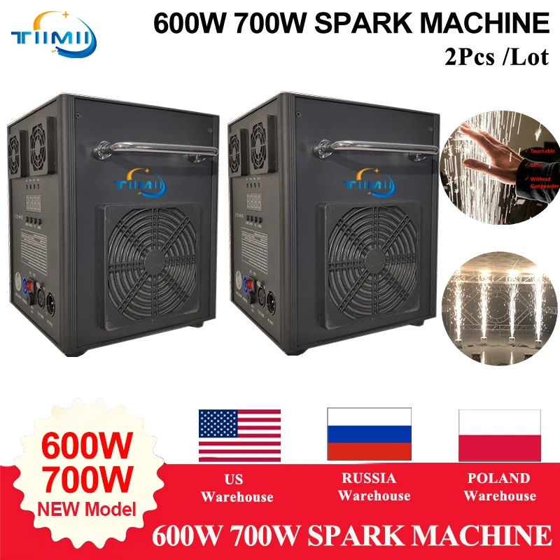 

2 холодных искровых машины мощностью 600 Вт DMX со светодиодным дисплеем мощностью 700 Вт Холодные фейерверки Фонтаны Холодные искры Ti