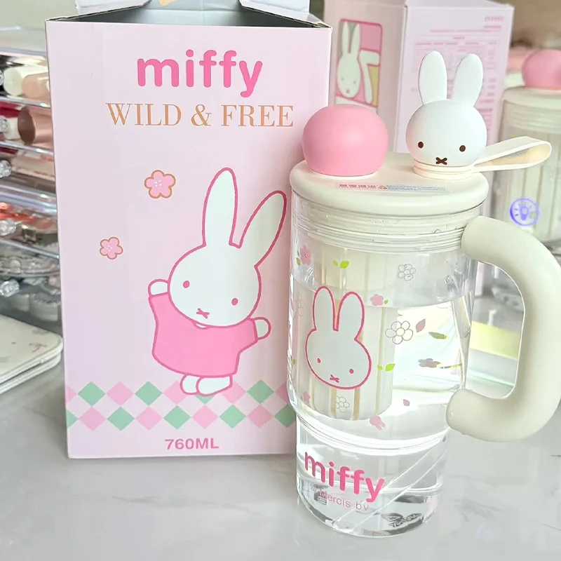 В наличии: Оригинальный стакан-термос Miffy Tritan с милым кроликом, с заварником для чая и соломинкой, портативная бутылка для воды 760 мл, подарки на день рождения (art.: 3920da5bb3000) - 3920da5bb3000