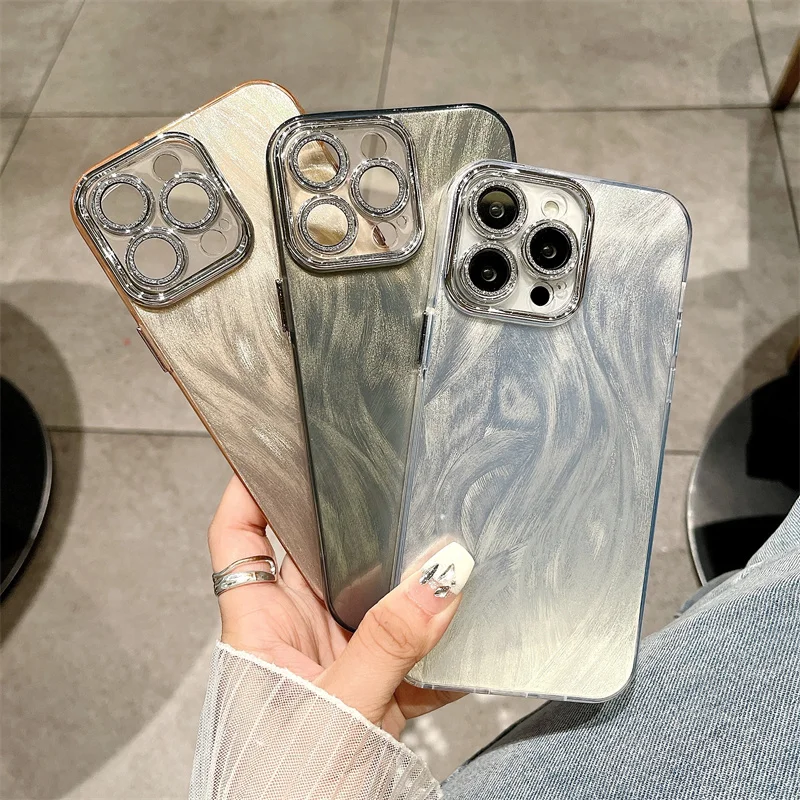 Мягкий чехол для телефона с полным покрытием и защитой камеры перьями блестками