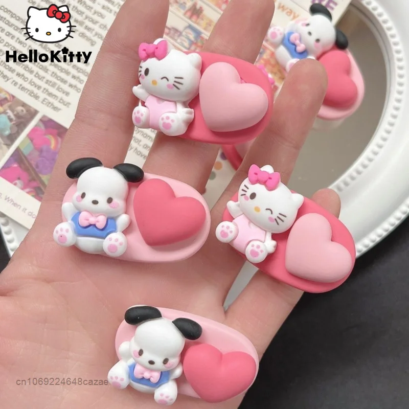 Sanrio Pochacco Hello Kitty Cute Cartoon Duckbill Clip Girl Pink Hairpin Student Bangs Clip Y2k Korean Hair Accessories Women