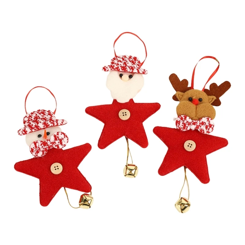 

Christmas Tree Decoration Reindeer/Snowman/Santa Clause Ornament Decors Decorative Bells for Party Holiday Y9RE