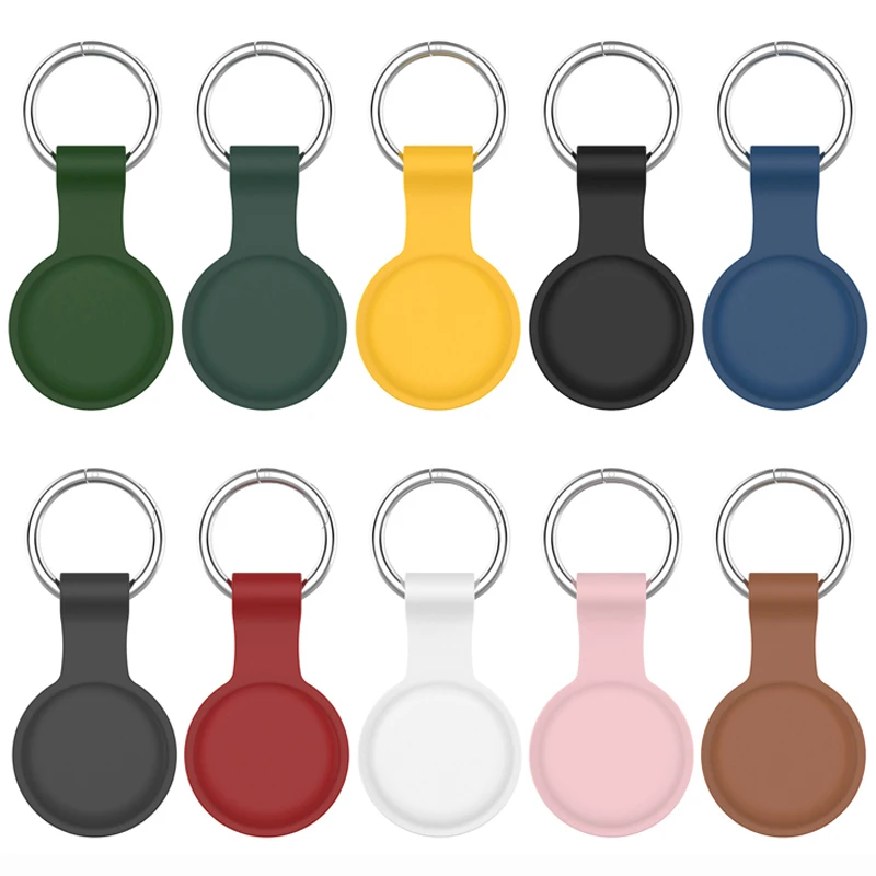 

Original Liquid Silicone Case For Apple 2021 New Airtags Tracker Protective Cover Accessries With Keychain For iPad airtag case