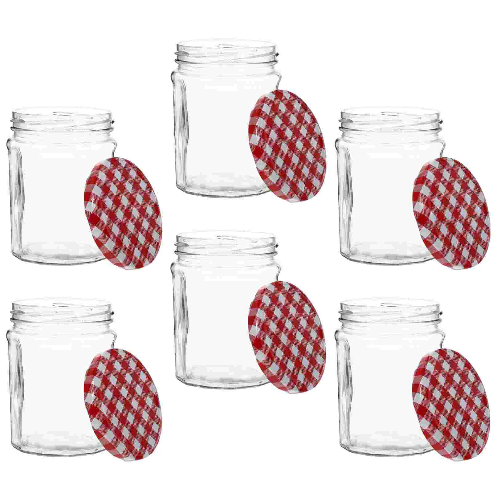 

6 Pcs Glass Terrarium Lid Jelly Jars Containers Lids Flour Canister Mason Jam Honey Bottle