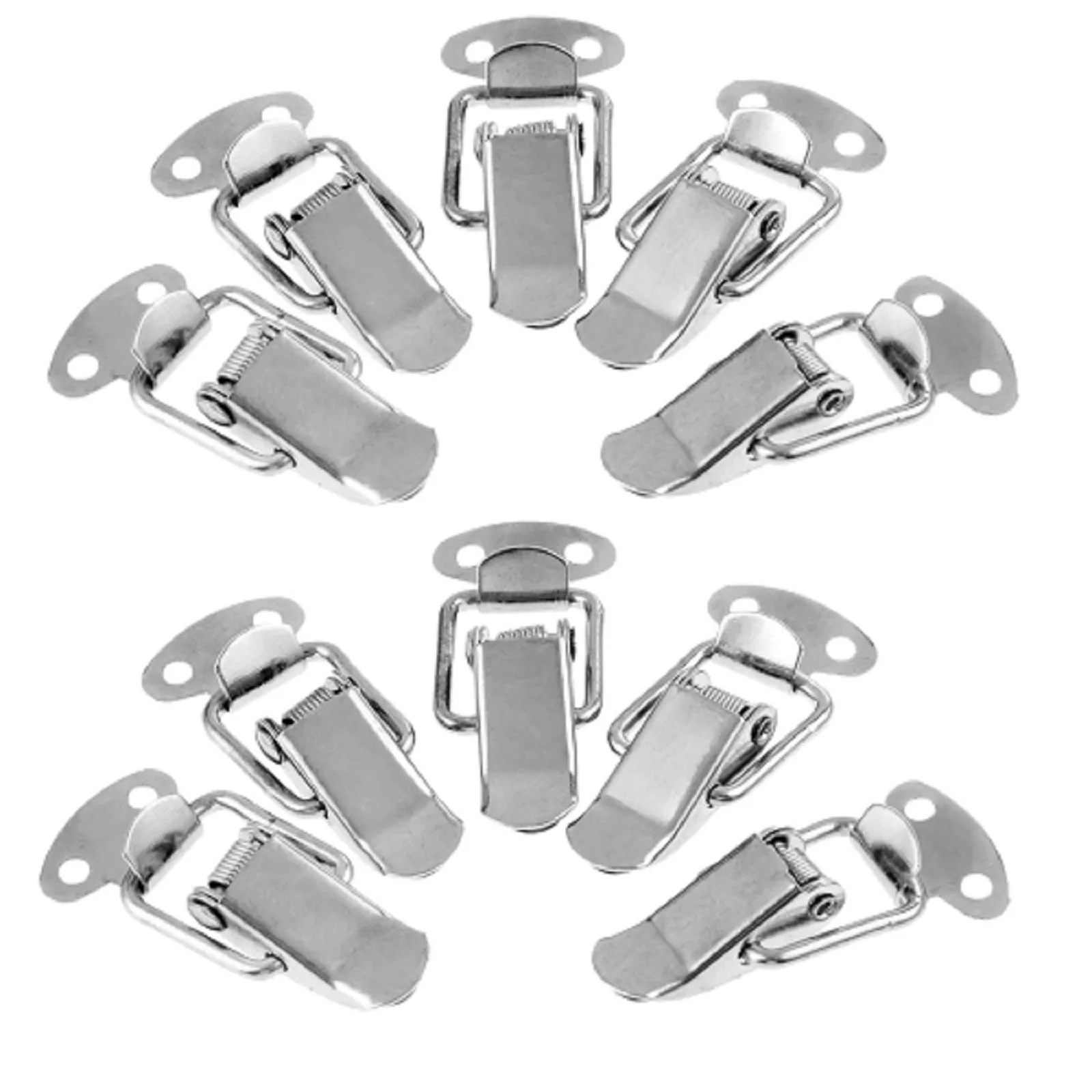 

10 Pcs 43*21MM Furniture Cabinet Boxes Spring Loaded Latch Catch Toggle Iron Hasp For Sliding Door Window Cabinet With Screw