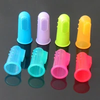8 colors mini portable pet dog cat clean teeth silicone finger toothbrush puppy dental care brush home pet products accessories